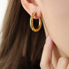 Wholesale Geometric Titanium Steel Gold Plated Jewelry Rings And Earrings For Unisex