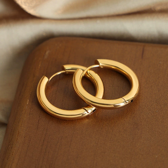 Wholesale Geometric Titanium Steel Gold Plated Jewelry Rings And Earrings For Unisex