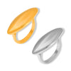 Wholesale Geometric Titanium Steel Gold Plated Oval Ring Hip Hop Style Jewelry For Women