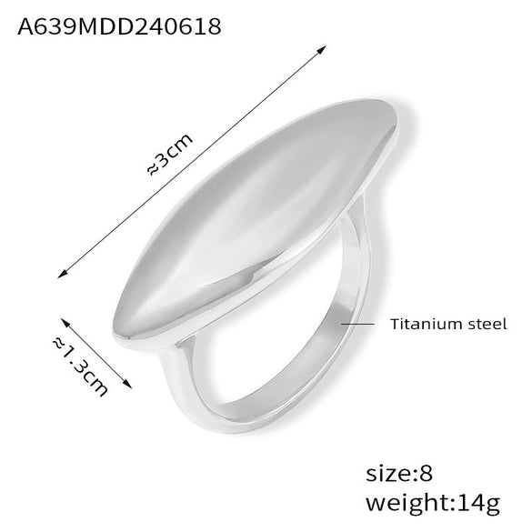 Wholesale Geometric Titanium Steel Gold Plated Oval Ring Hip Hop Style Jewelry For Women