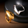 Wholesale Geometric Titanium Steel Gold Plated Oval Ring Hip Hop Style Jewelry For Women