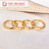 Wholesale Geometric Titanium Steel Gold Plated Ring For Female With Hollow Design