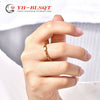 Wholesale Geometric Titanium Steel Gold Plated Ring For Female With Hollow Design