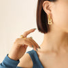 Wholesale Geometric 316L Stainless Steel Goldplated Earrings Exaggerated Stylish Niche Creative Design