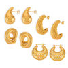 Wholesale Geometric Titanium Steel Goldplated Earrings For Women