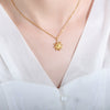 Wholesale Geometric Titanium Steel Goldplated Sun Pendant Necklace For Unisex