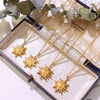 Wholesale Geometric Titanium Steel Goldplated Sun Pendant Necklace For Unisex