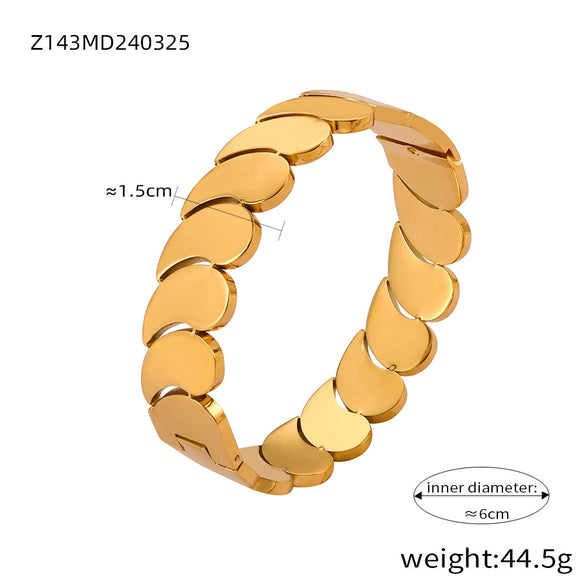 Wholesale Geometric 316L Stainless Steel Multi Layer Bright Bracelet With Water Drop Stitching And Electroplating Design
