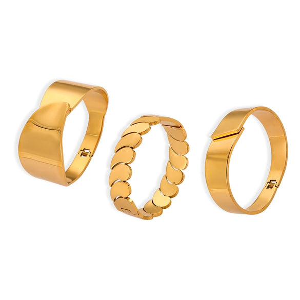 Wholesale Geometric 316L Stainless Steel Multi Layer Bright Bracelet With Water Drop Stitching And Electroplating Design