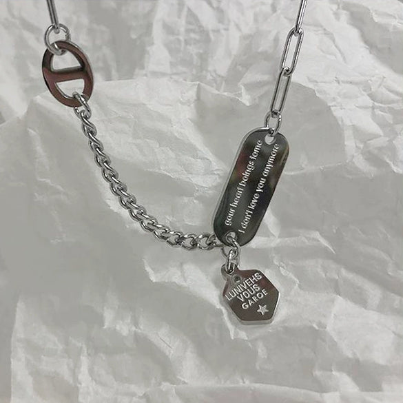 Wholesale Geometric Titanium Steel Necklace For Women Hip Hop Style Sweater Chain