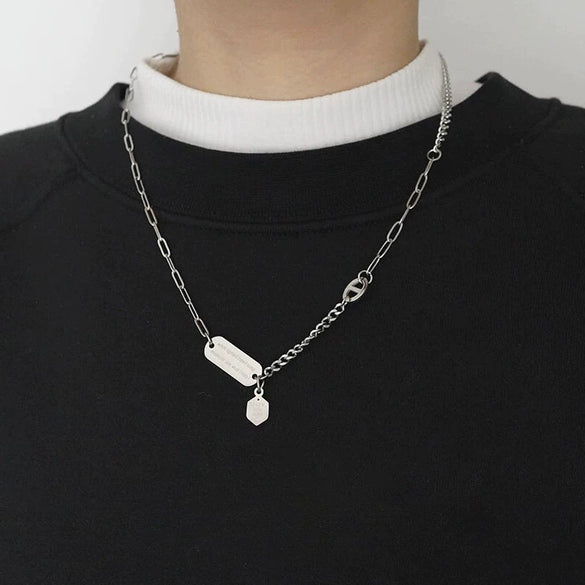 Wholesale Geometric Titanium Steel Necklace For Women Hip Hop Style Sweater Chain
