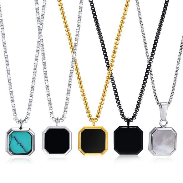 Wholesale Geometric Titanium Steel Necklace Jewelry Suitable For Women And Men With Electroplating Process