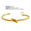Wholesale Geometric 316L Stainless Steel Open Cshaped Bracelet With French Retro Style And Electroplating Process