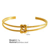 Wholesale Geometric 316L Stainless Steel Open Cshaped Bracelet With French Retro Style And Electroplating Process
