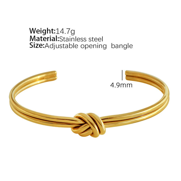Wholesale Geometric 316L Stainless Steel Open Cshaped Bracelet With French Retro Style And Electroplating Process