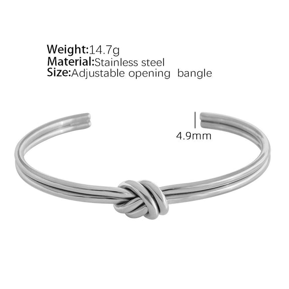 Wholesale Geometric 316L Stainless Steel Open Cshaped Bracelet With French Retro Style And Electroplating Process