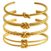 Wholesale Geometric 316L Stainless Steel Open Cshaped Bracelet With French Retro Style And Electroplating Process