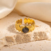 Wholesale Geometric Titanium Steel Opening Ring For Women Retro French Style With Electroplating