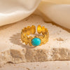 Wholesale Geometric Titanium Steel Opening Ring For Women Retro French Style With Electroplating