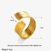 Wholesale Geometric Titanium Steel Polished Open Ring Plated With 18K Gold For Women