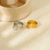 Wholesale Geometric Titanium Steel Polished Open Ring Plated With 18K Gold For Women