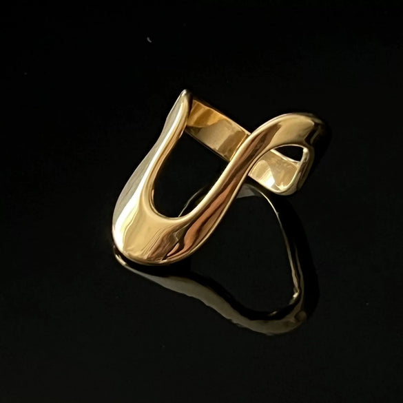 Wholesale Geometric Titanium Steel Ring For Women With Electroplating Treatment Non Fading Light Luxury Jewelry