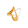 Wholesale Geometric Titanium Steel Ring For Women With Electroplating Treatment Non Fading Light Luxury Jewelry