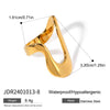 Wholesale Geometric Titanium Steel Ring For Women With Electroplating Treatment Non Fading Light Luxury Jewelry