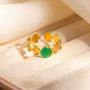 Wholesale Geometric Titanium Steel Ring Inlaid With Natural Stone Multicolor Electroplated For Women And Unisex