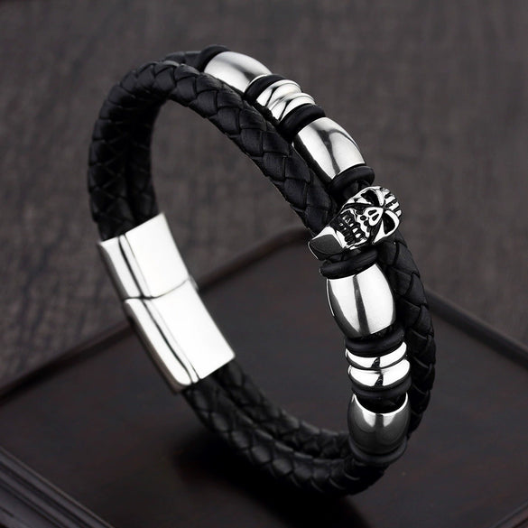 Wholesale Geometric Titanium Steel Woven And Polished Unisex Bracelet
