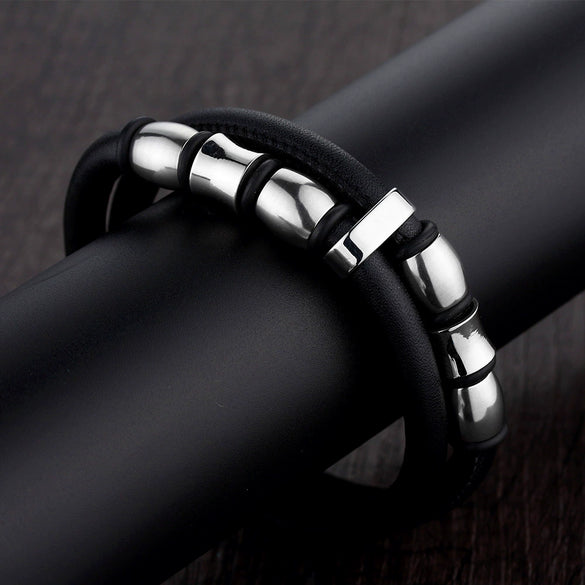 Wholesale Geometric Titanium Steel Woven And Polished Unisex Bracelet