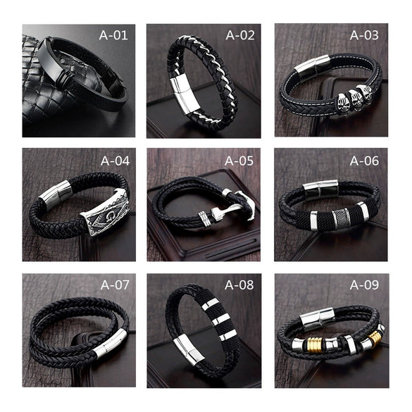 Wholesale Geometric Titanium Steel Woven And Polished Unisex Bracelet