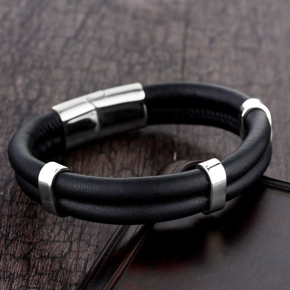 Wholesale Geometric Titanium Steel Woven And Polished Unisex Bracelet
