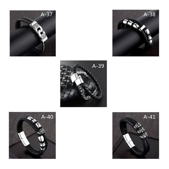 Wholesale Geometric Titanium Steel Woven And Polished Unisex Bracelet