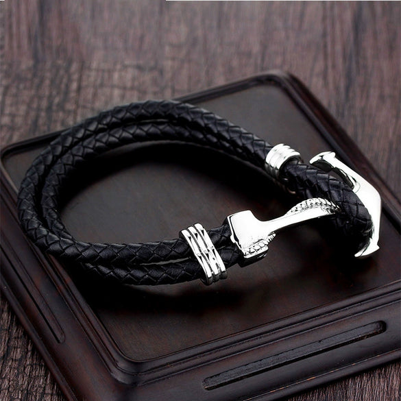 Wholesale Geometric Titanium Steel Woven And Polished Unisex Bracelet