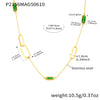 Wholesale Geometric Translucent Glass Clavicle Necklace 316L Stainless Steel Double Layer Stacked Electroplated Jewelry Accessories For Women