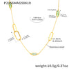Wholesale Geometric Translucent Glass Clavicle Necklace 316L Stainless Steel Double Layer Stacked Electroplated Jewelry Accessories For Women