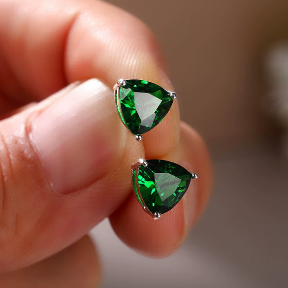Wholesale Geometric Triangle Copper Zircon Earrings For Women