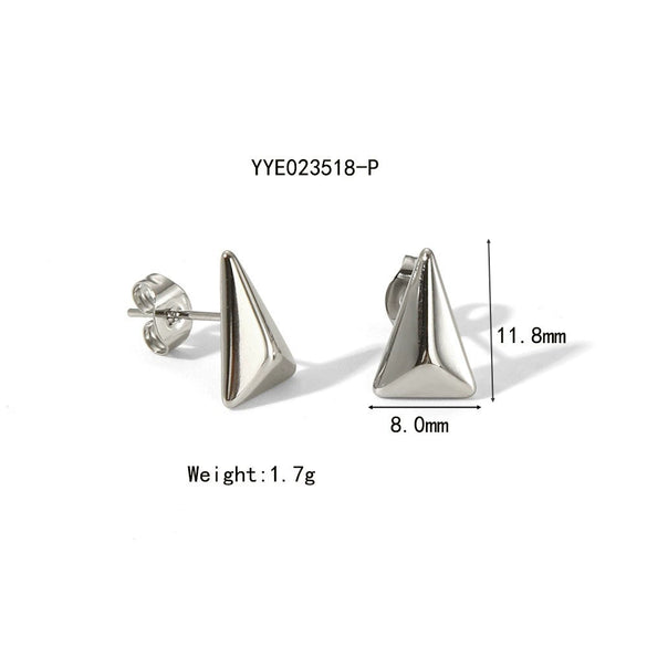 Wholesale Geometric Triangle Tapered Titanium Steel Electroplated Earrings Simple And Fashionable Unisex Design