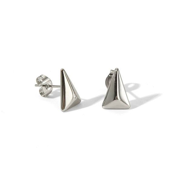 Wholesale Geometric Triangle Tapered Titanium Steel Electroplated Earrings Simple And Fashionable Unisex Design