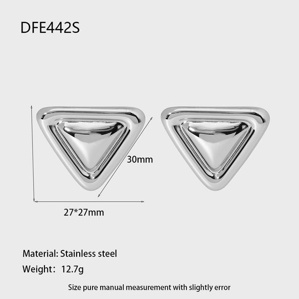 Wholesale Geometric Triangular Colorblocked 18K Goldplated Stainless Steel Earrings For Women