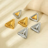 Wholesale Geometric Triangular Colorblocked 18K Goldplated Stainless Steel Earrings For Women