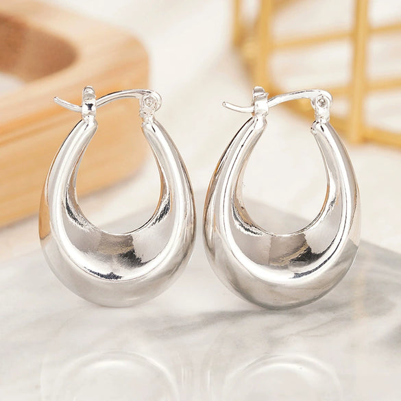 Wholesale Geometric Triangular Copper Earrings With Electroplating For Women