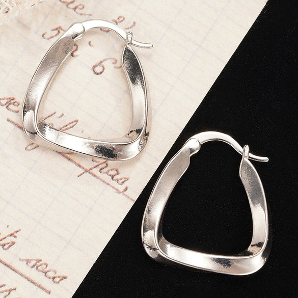 Wholesale Geometric Triangular Copper Earrings With Electroplating For Women