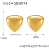 Wholesale Geometric Triangular Tassel Stained Glass 316L Stainless Steel 18K Gold Electroplated Women's Earrings