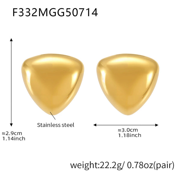 Wholesale Geometric Triangular Tassel Stained Glass 316L Stainless Steel 18K Gold Electroplated Women's Earrings