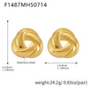 Wholesale Geometric Triangular Tassel Stained Glass 316L Stainless Steel 18K Gold Electroplated Women's Earrings