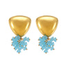 Wholesale Geometric Triangular Tassel Stained Glass 316L Stainless Steel 18K Gold Electroplated Women's Earrings