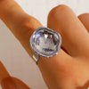 Wholesale Geometric Trumpet Flower Bowlshaped Zinc Alloy Electroplated Baroque Open Ring For Women