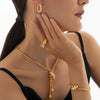 Wholesale Geometric Twist Chain Jewelry 316L Stainless Steel Gold Plated With Diamond Design Sense